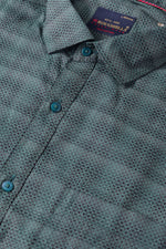 Load image into Gallery viewer, MENS COTTON GREEN PRINTED SLIM FIT FULL SLEEVE CASUAL SHIRT
