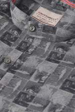 Load image into Gallery viewer, MENS COTTON BLACK PRINTED SLIM FIT FULL SLEEVE CASUAL SHIRT