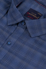 Load image into Gallery viewer, MENS COTTON BLUE PRINTED SLIM FIT FULL SLEEVE CASUAL SHIRT