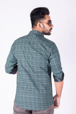 Load image into Gallery viewer, MENS COTTON GREEN PRINTED SLIM FIT FULL SLEEVE CASUAL SHIRT