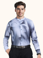 Load image into Gallery viewer, Men Smart Fit Shadow Print Grey Full Sleeves Shirt
