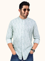 Load image into Gallery viewer, Men Smart Fit Floral Print Green Full Sleeve Shirt
