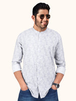 Load image into Gallery viewer, Men Smart Fit Floral Print Grey Full Sleeve Shirt
