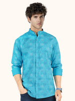 Load image into Gallery viewer, MENS COTTON SKY PRINTED SLIM FIT FULL SLEEVE CASUAL SHIRT
