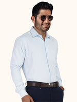 Load image into Gallery viewer, MENS COTTON SKY PRINTED SMART FIT FULL SLEEVE FORMAL SHIRT
