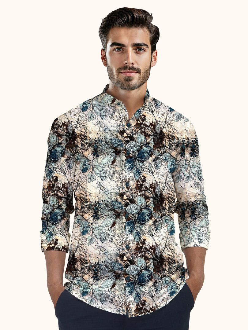 Men Smart Fit Floral Print Multicoloured Full Sleeve Shirt