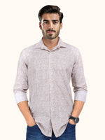 Load image into Gallery viewer, Men Smart Fit Floral Print Peach Full Sleeve Shirt
