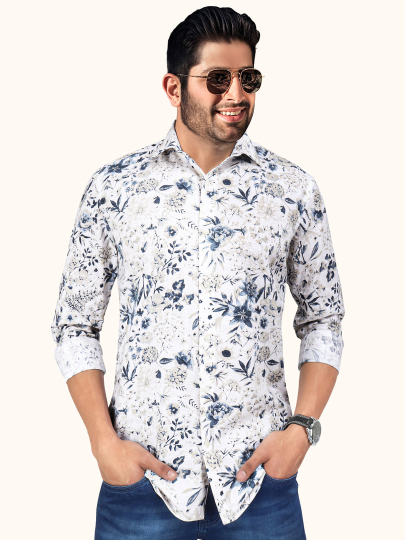 Men Smart Fit Floral Print Multicoloured Full Sleeve Shirt