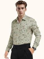 Load image into Gallery viewer, MENS COTTON MULTI COLOR PRINTED SMART FIT FULL SLEEVE FORMAL SHIRT
