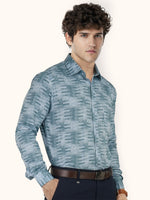 Load image into Gallery viewer, MENS COTTON SKY PRINTED SMART FIT FULL SLEEVE FORMAL SHIRT
