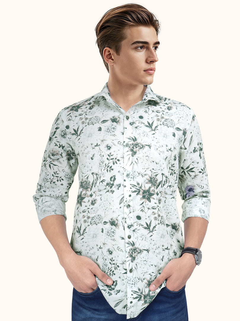 Men Smart Fit Floral Print Multicoloured Full Sleeve Shirt