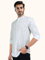 Load image into Gallery viewer, Men Smart Fit Floral Print White Full Sleeve Shirt
