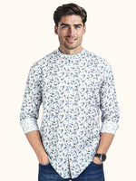 Load image into Gallery viewer, Men Smart Fit Floral Print Blue Full Sleeve Shirt
