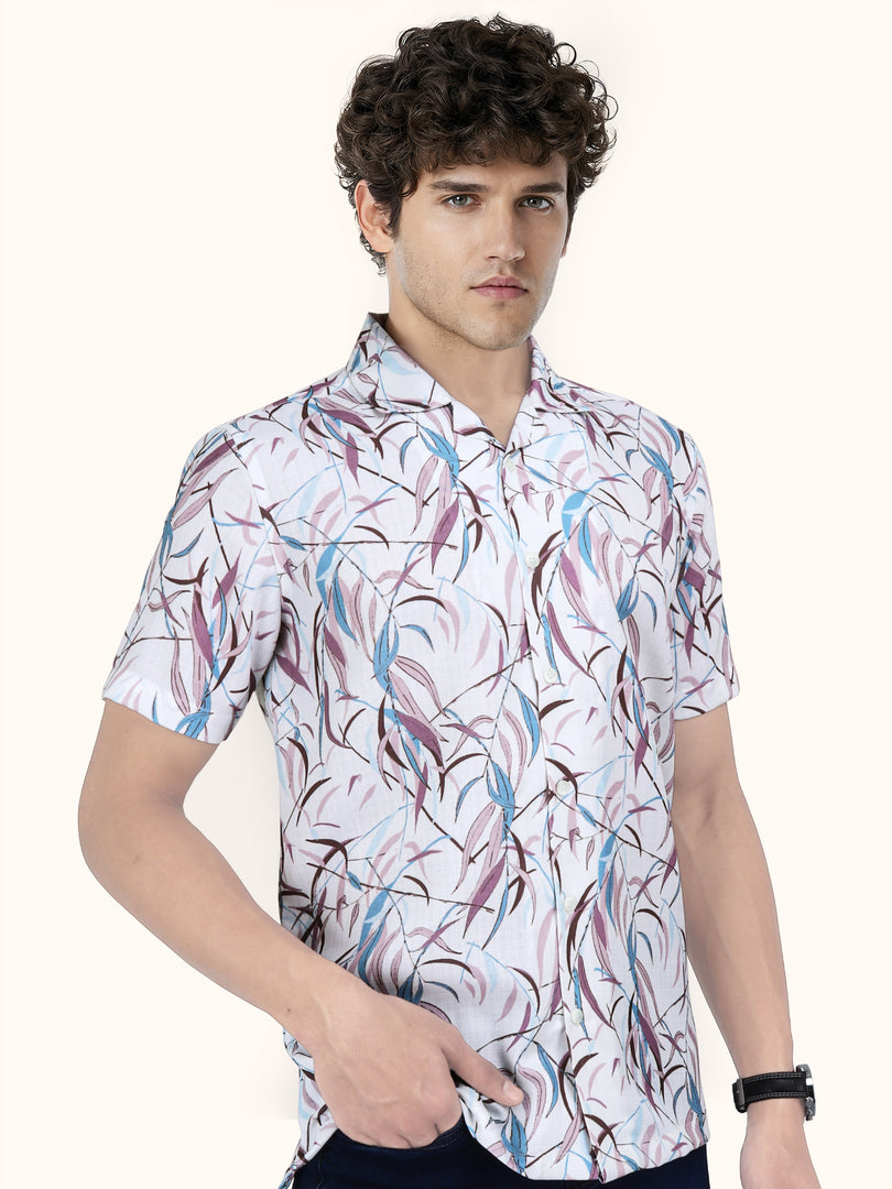 Men Smart Fit Floral Print Multicoloured Half Sleeve Shirt