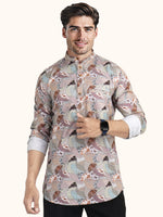 Load image into Gallery viewer, MENS COTTON MULTI COLOR PRINTED SLIM FIT SHORT KURTA
