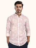 Load image into Gallery viewer, Men Smart Fit Floral Print Pink Full Sleeve Shirt
