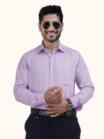 Load image into Gallery viewer, MENS PURPLE PLAIN SMART FIT FULL SLEEVE FORMAL SHIRT
