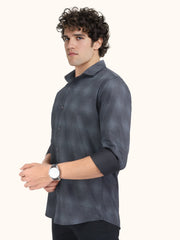 Men Smart Fit Abstract Print Black Full Sleeve Shirt