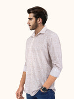 Load image into Gallery viewer, Men Smart Fit Floral Print Peach Full Sleeve Shirt
