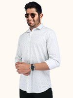 Load image into Gallery viewer, Men Smart Fit Abstract Print Grey Full Sleeve Shirt
