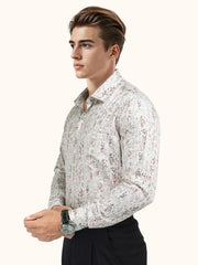 MENS COTTON MULTI COLOR PRINTED SMART FIT FULL SLEEVE FORMAL SHIRT