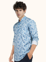 Load image into Gallery viewer, MENS COTTON SKY PRINTED SLIM FIT SHORT KURTA
