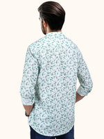 Load image into Gallery viewer, Men Smart Fit Floral Print Green Full Sleeve Shirt
