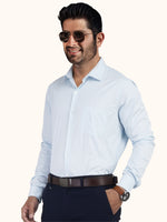 Load image into Gallery viewer, MENS COTTON SKY PRINTED SMART FIT FULL SLEEVE FORMAL SHIRT
