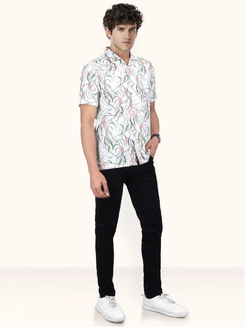Men Smart Fit Floral Print Multicoloured Half Sleeve Shirt