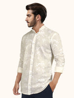 Load image into Gallery viewer, Men Smart Fit Floral Print Cream Full Sleeve Shirt
