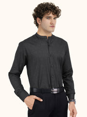 Men Smart Fit Abstract Print Black Full Sleeves Shirt