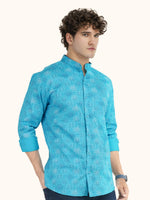 Load image into Gallery viewer, MENS COTTON SKY PRINTED SLIM FIT FULL SLEEVE CASUAL SHIRT
