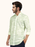 Load image into Gallery viewer, Men Smart Fit Floral Print Green Full Sleeve Shirt
