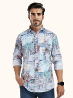 Load image into Gallery viewer, MENS CRACKER MULTI COLOR PRINTED SLIM FIT FULL SLEEVE CASUAL SHIRT
