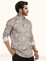 Load image into Gallery viewer, MENS COTTON MULTI COLOR PRINTED SLIM FIT SHORT KURTA
