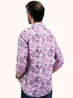 Load image into Gallery viewer, Men Smart Fit Floral Print Pink Full Sleeve Shirt
