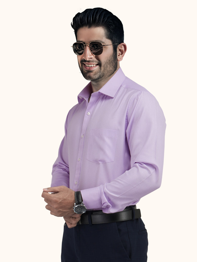 MENS PURPLE PLAIN SMART FIT FULL SLEEVE FORMAL SHIRT