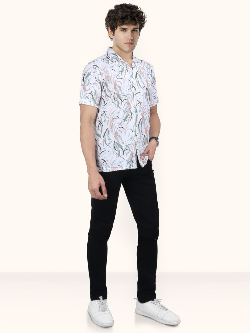 Men Smart Fit Floral Print Multicoloured Half Sleeve Shirt