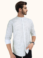 Load image into Gallery viewer, Men Smart Fit Floral Print White Full Sleeve Shirt
