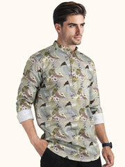 MENS COTTON MULTI COLOR PRINTED SLIM FIT SHORT KURTA