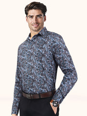 Men Smart Fit Abstract Print Multicoloured Full Sleeves Shirt