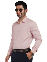 MENS COTTON PINK PRINTED SMART FIT FULL SLEEVE FORMAL SHIRT