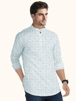 Load image into Gallery viewer, Men Smart Fit Floral Print Grey Full Sleeve Kurta
