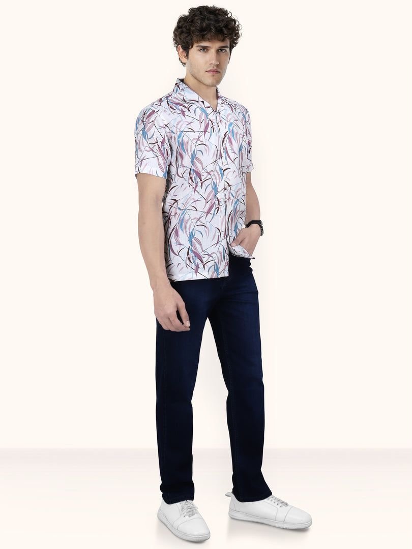 Men Smart Fit Floral Print Multicoloured Half Sleeve Shirt