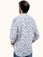 Load image into Gallery viewer, Men Smart Fit Floral Print Blue Full Sleeve Shirt

