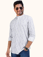 Load image into Gallery viewer, Men Smart Fit Floral Print Grey Full Sleeve Shirt
