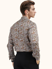 MENS COTTON MULTI COLOR PRINTED SMART FIT FULL SLEEVE FORMAL SHIRT