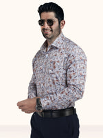 Load image into Gallery viewer, MENS COTTON MULTI COLOR PRINTED SMART FIT FULL SLEEVE FORMAL SHIRT
