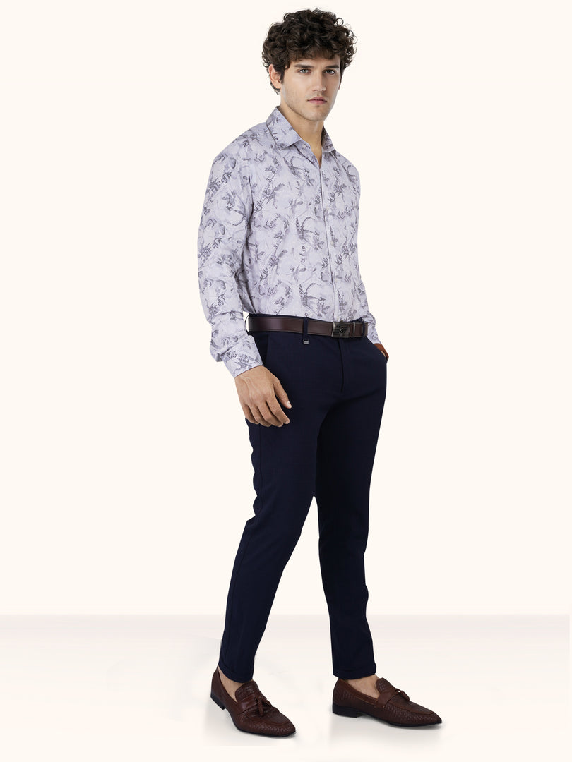 MENS COTTON SKY PRINTED SMART FIT FULL SLEEVE FORMAL SHIRT