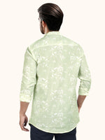 Load image into Gallery viewer, Men Smart Fit Floral Print Green Full Sleeve Shirt

